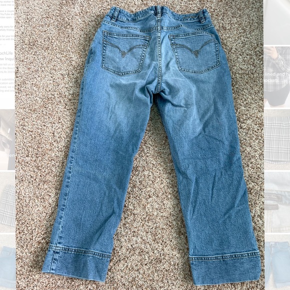 Vintage Indigo Palms (Tommy Bahama) Jean Capris - Picture 2 of 3